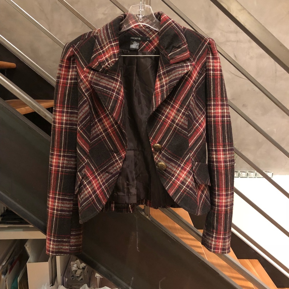 Arden B. plaid tartan print blazer XS